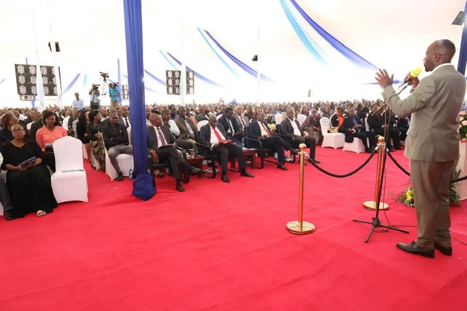Wahome Koinange speaking at a large public gathering